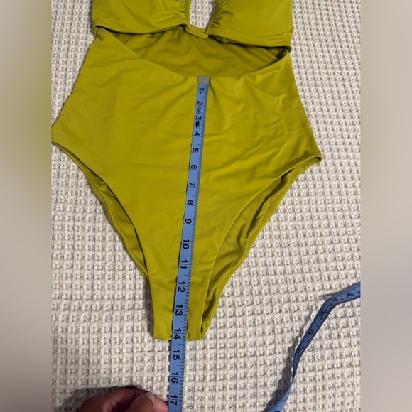Zara Stylish Olive Green One-Piece Swimsuit Size L - Picture 13 of 13